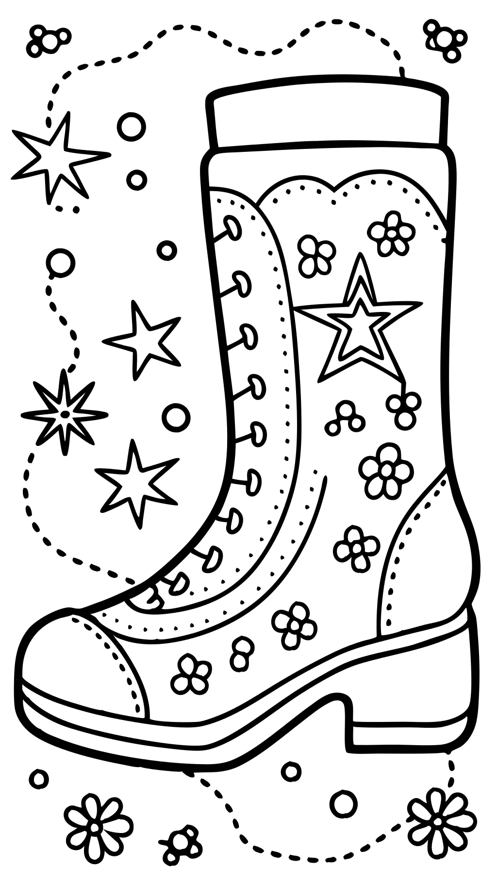 boot coloring page